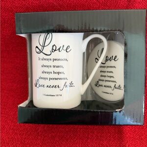 White Love Quote Mug Set great for Valentine’s Day